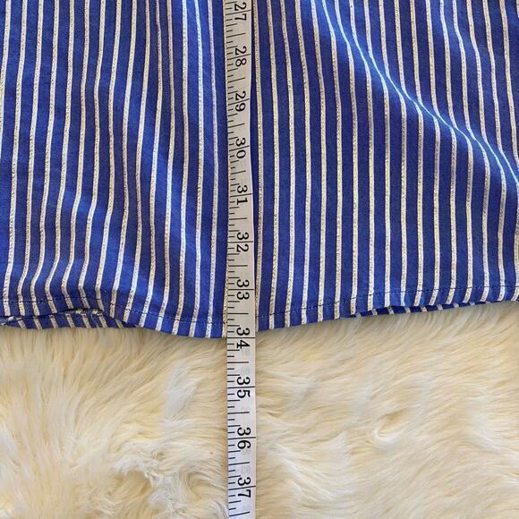 Hinge Stripe Lurex Metallic Blue Shift Dress Small - Picture 6 of 9